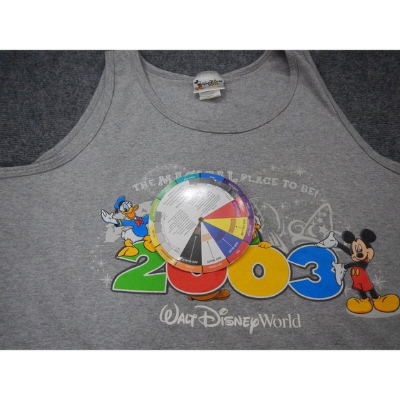 VTG Walt Disney‎ World Tank Top XL Magical Place To Be Graphic Sleeveless 2003 - Picture 3 of 8